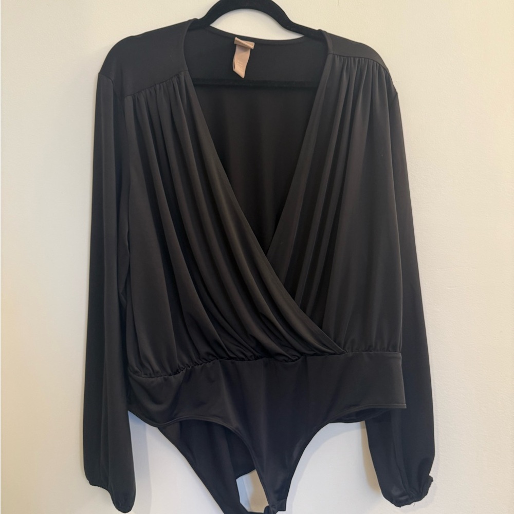 H&M Black Long Sleeve Bodysuit